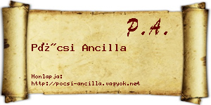 Pócsi Ancilla névjegykártya